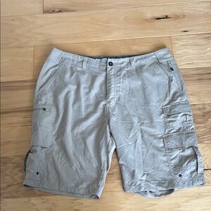 Men's Tan Cargo Swim Shorts